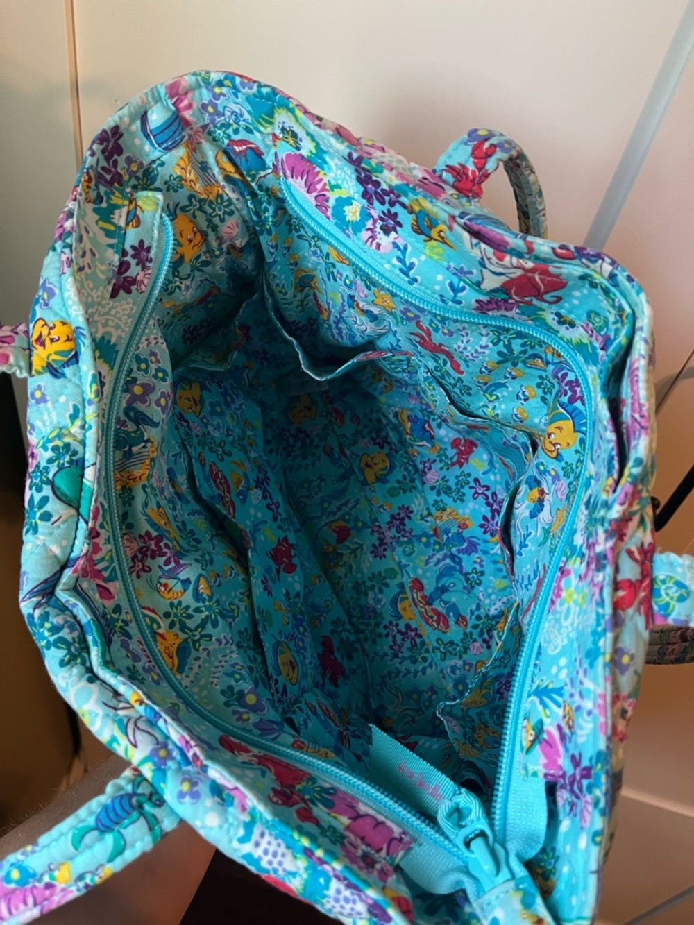 Vera Bradley Disney Ariel Little Mermaid Quilted Tote Bag - Picture 7 of 10